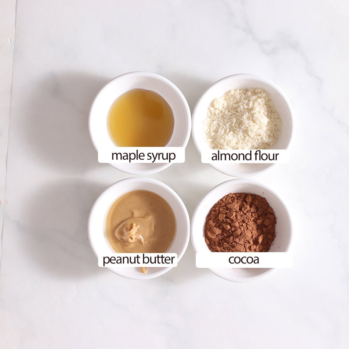 brownie ball ingredients with almond flour.