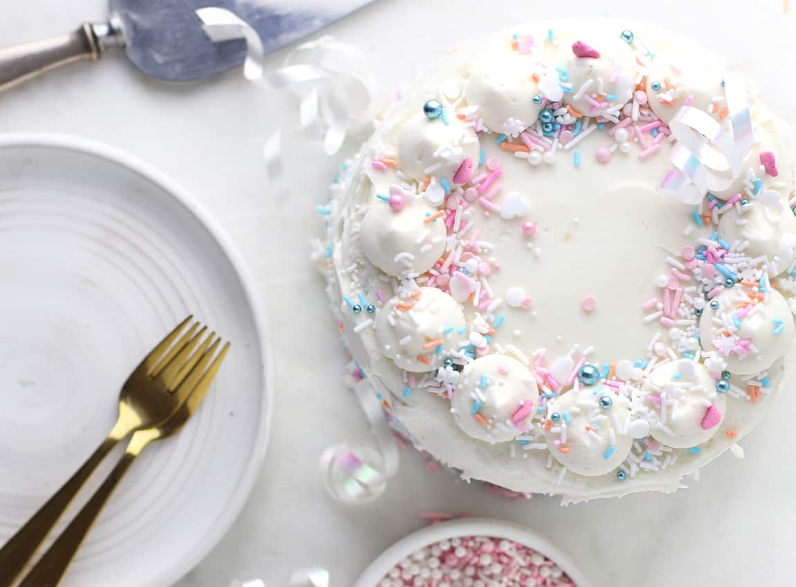 Healthy White Frosting on cake