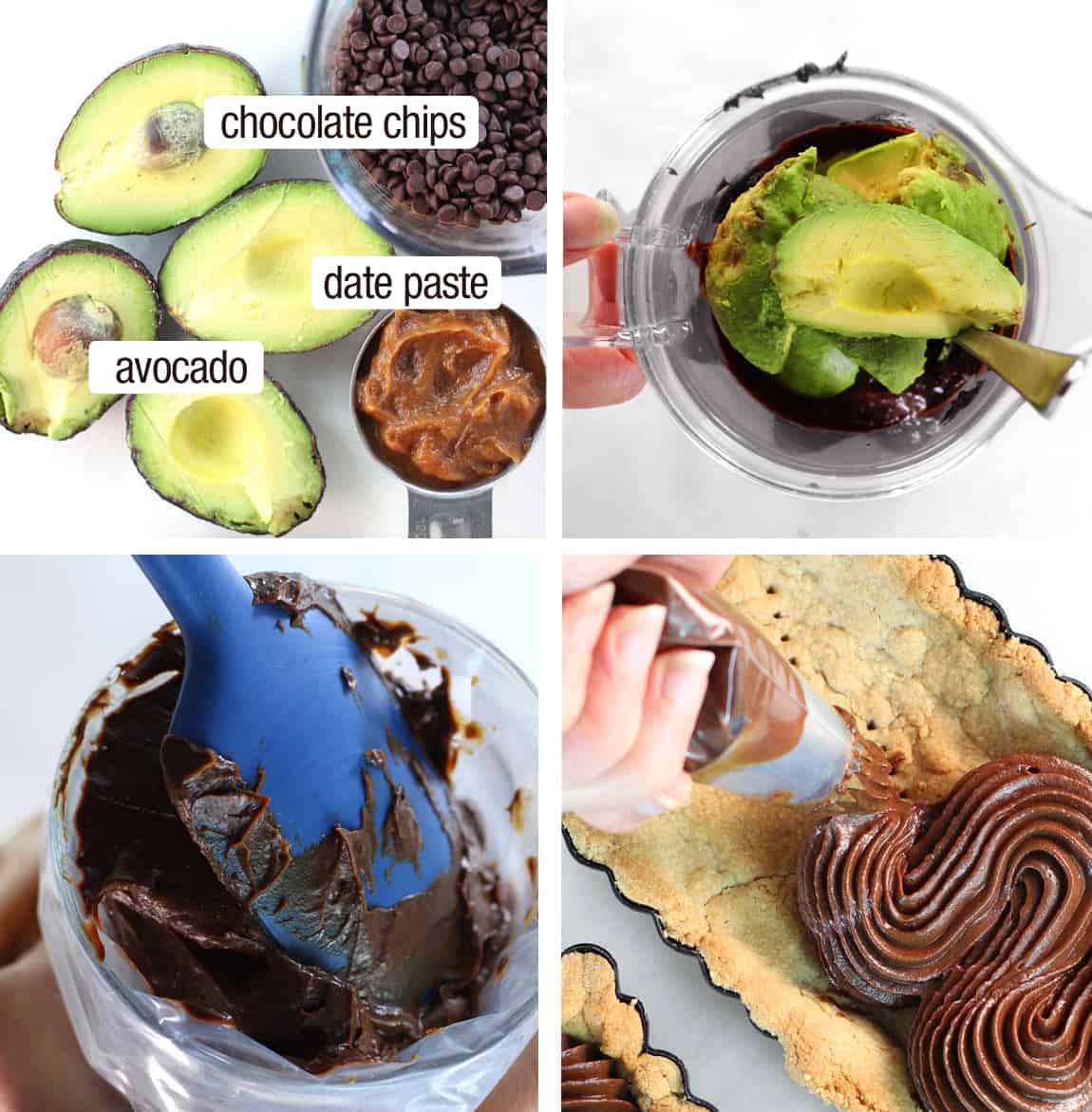 chocolate avocado tart steps
