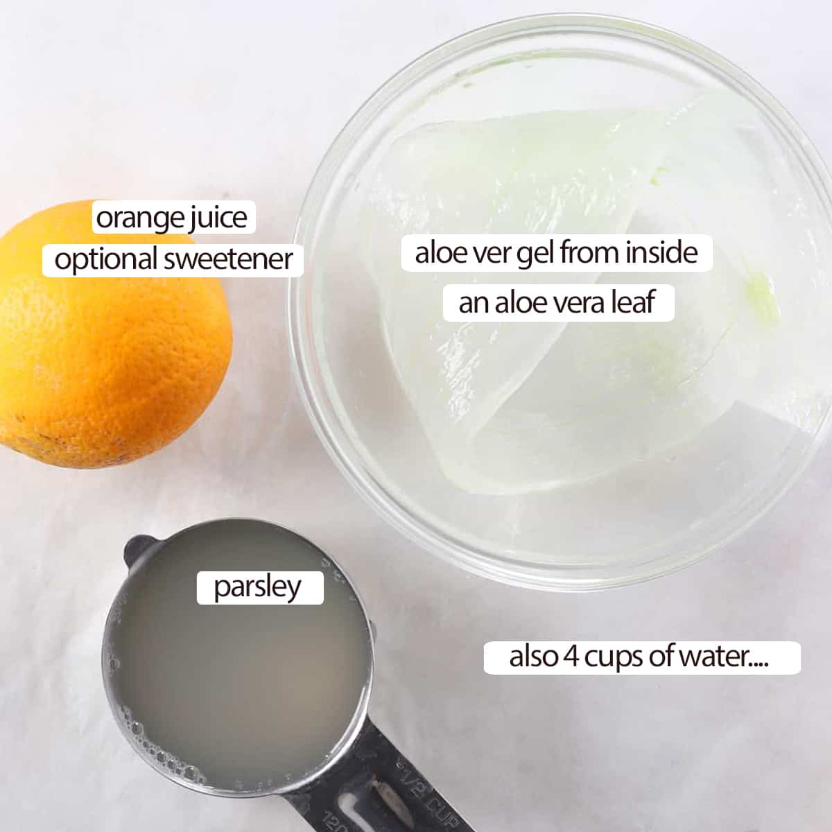 ingredients for aloe vera juice