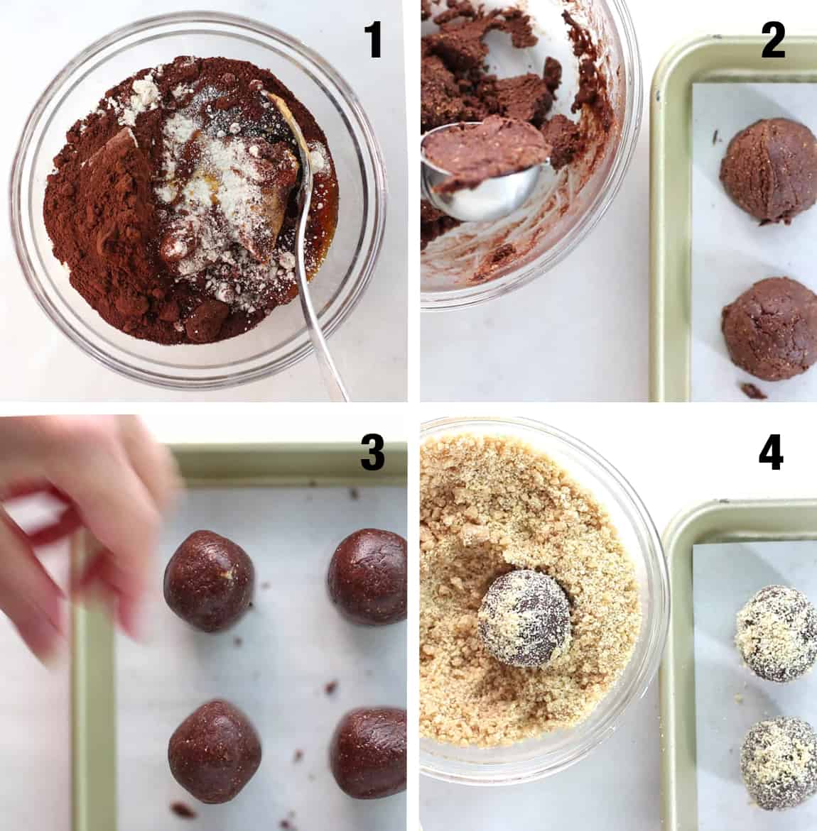 chocolate protein balls steps