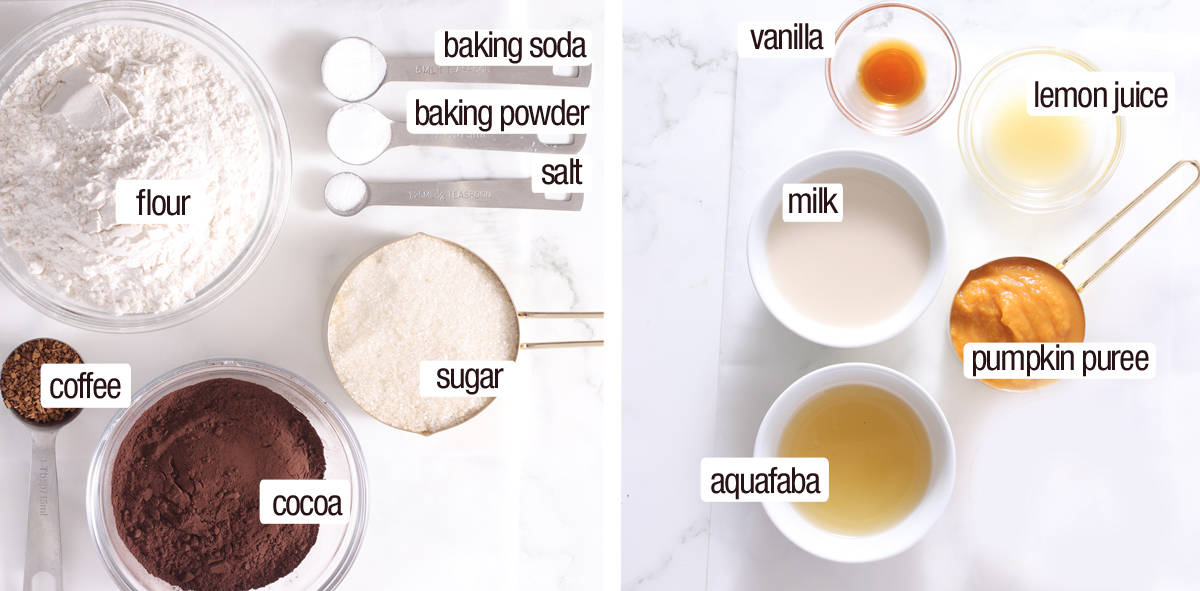 ingredients for chocolate cupcakes