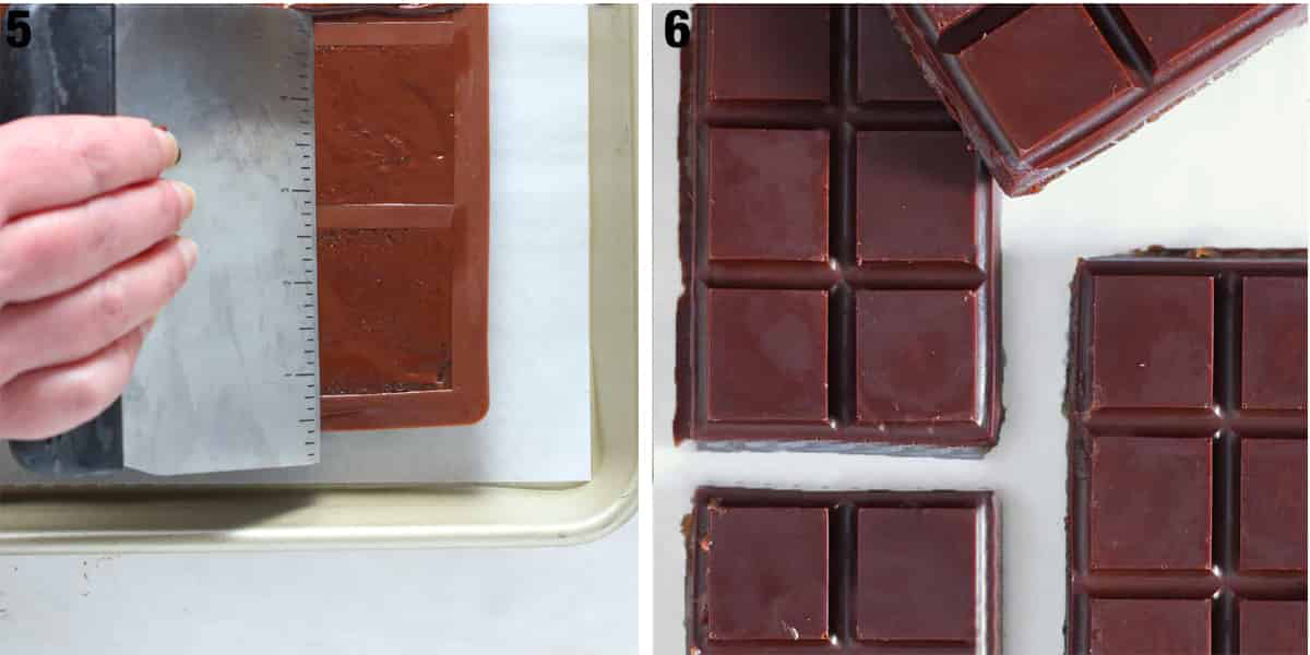 caramel candy bars steps 5 and 6.