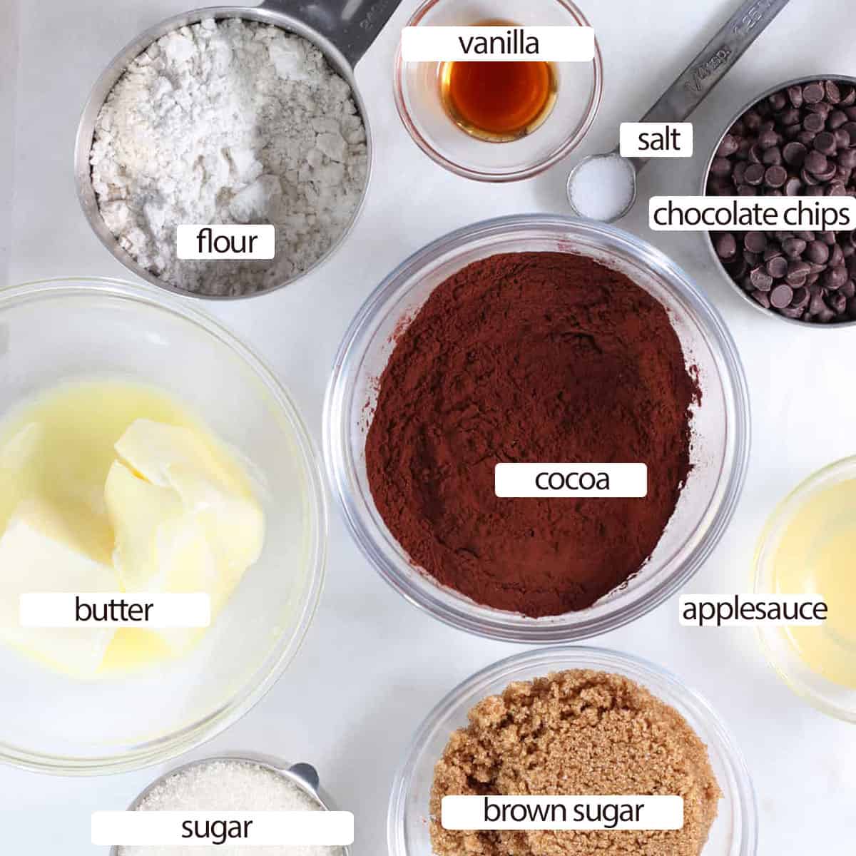gluten free brownie ingredients.