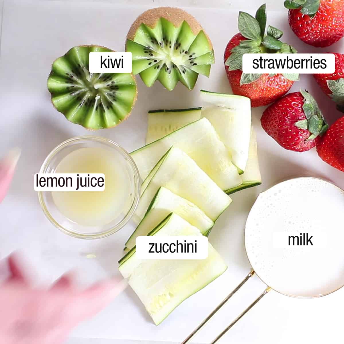 ingredients for strawberry smoothie