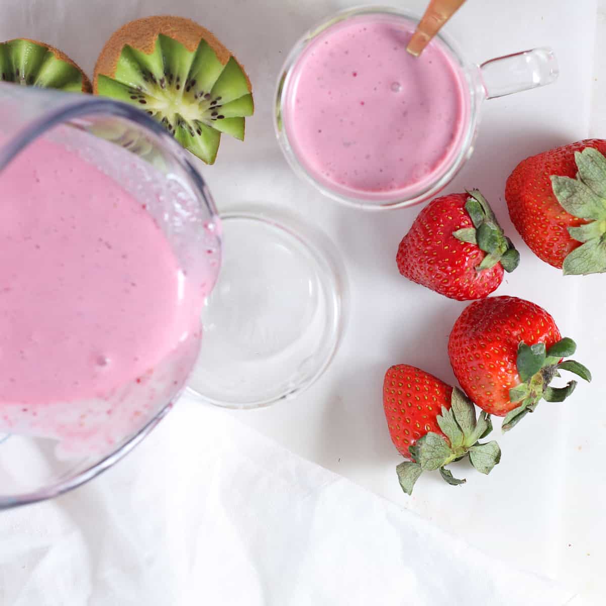 Making a Strawberry Smoothie