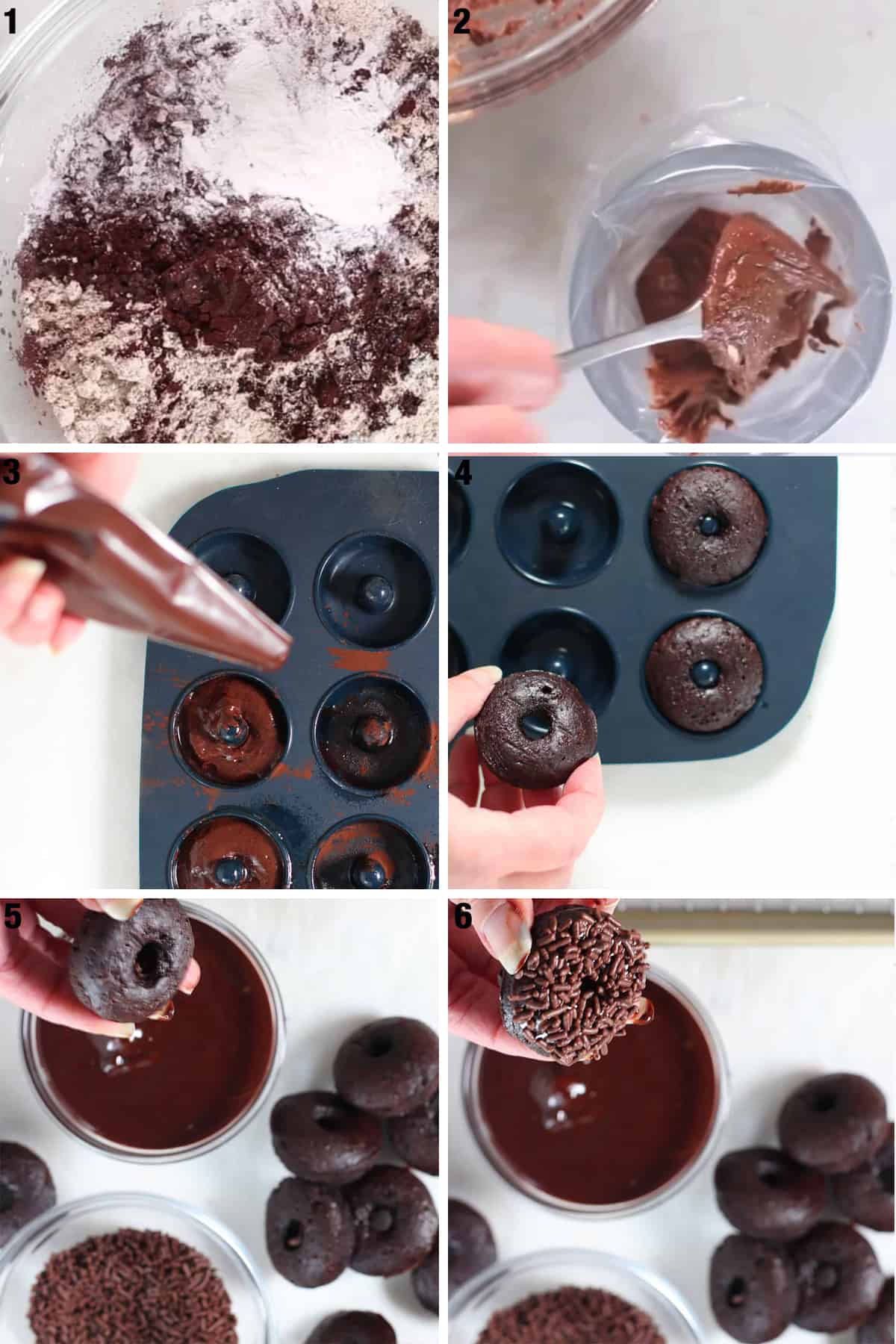 steps to make mini chocolate donuts