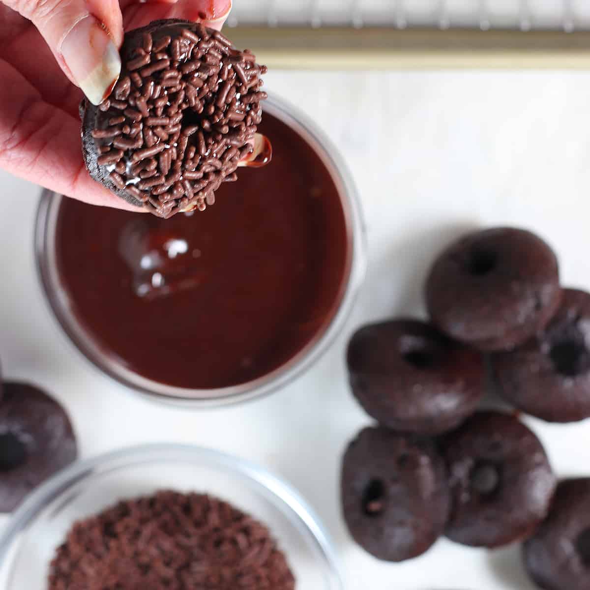 Healthy Chocolate Mini Donuts