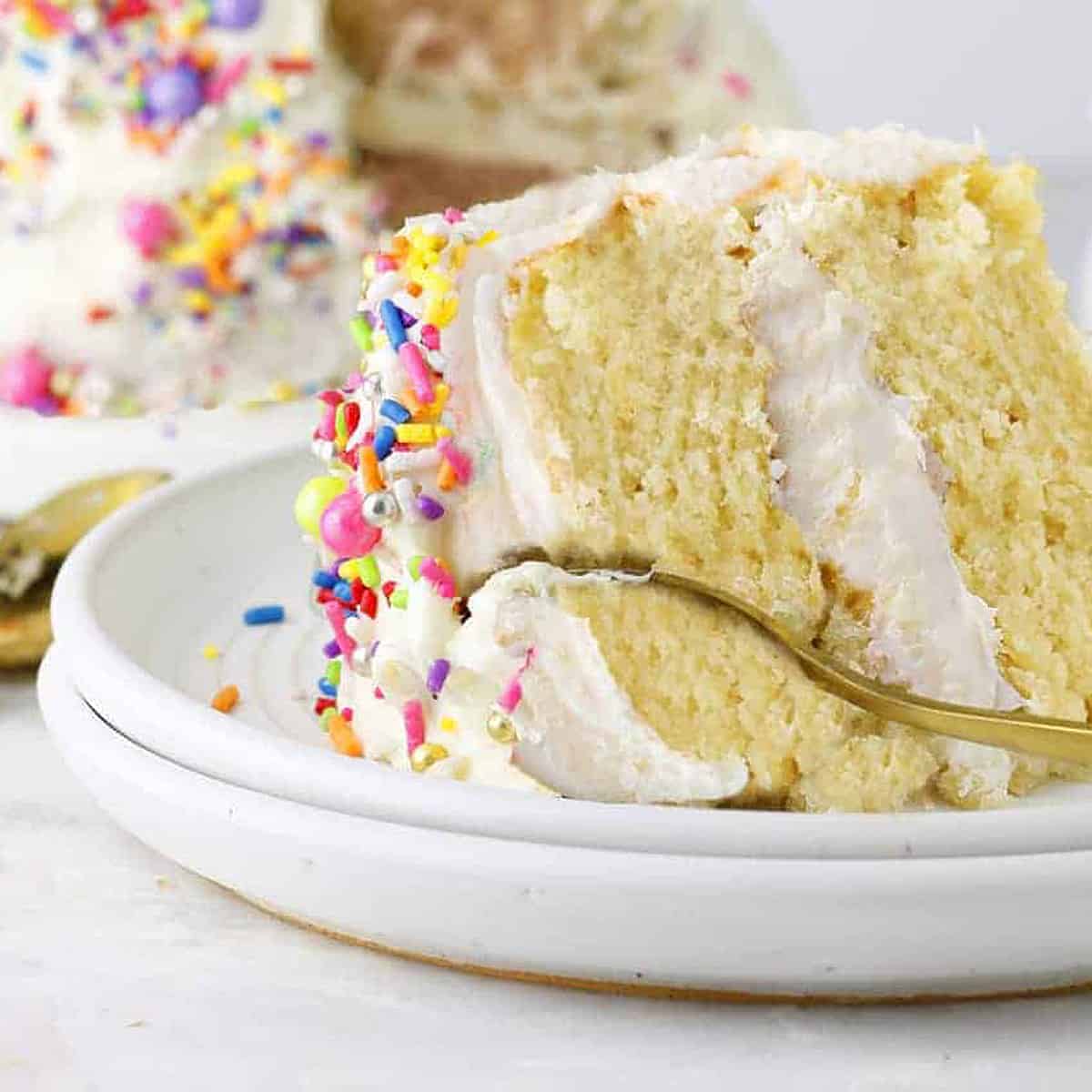 Buttermylk Vanilla Cake (The Best Vegan Vanilla Cake I've Ever Had!  Egg-free & Dairy-free) 