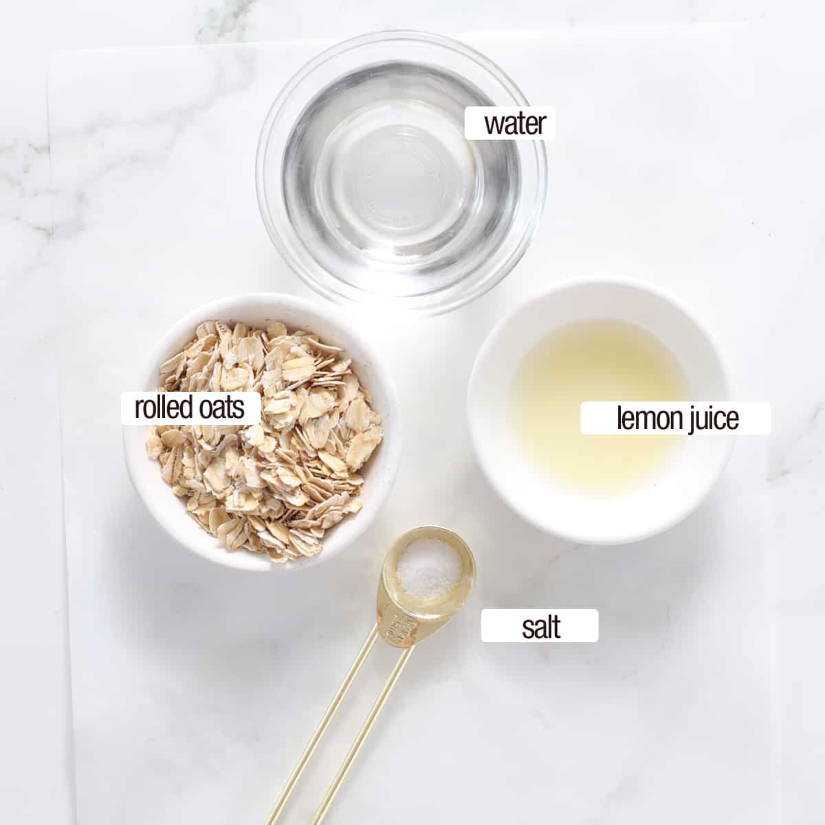 ingredients to make oat milk.