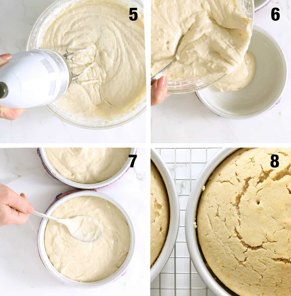 batter and baked cake