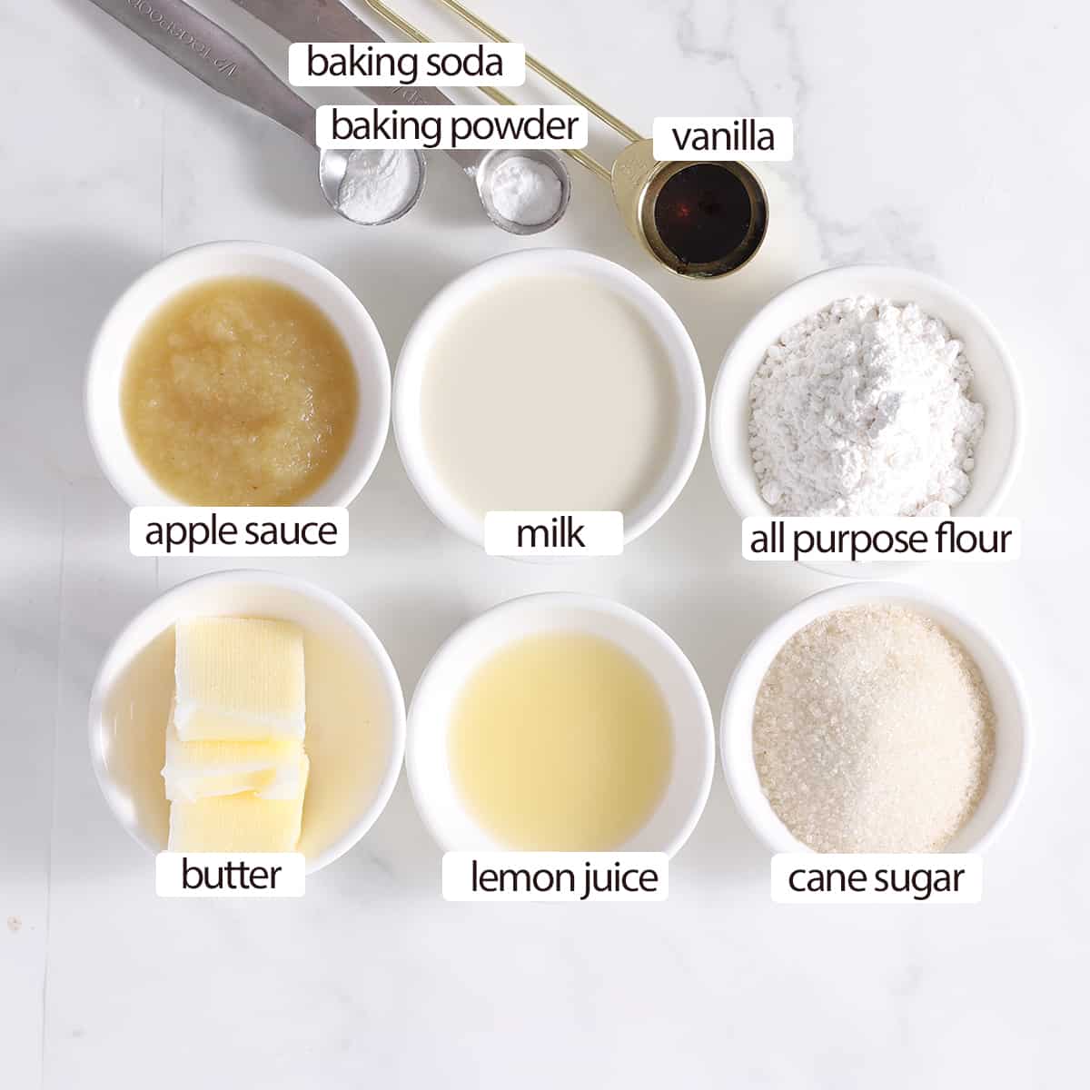 ingredients for vegan vanilla cake