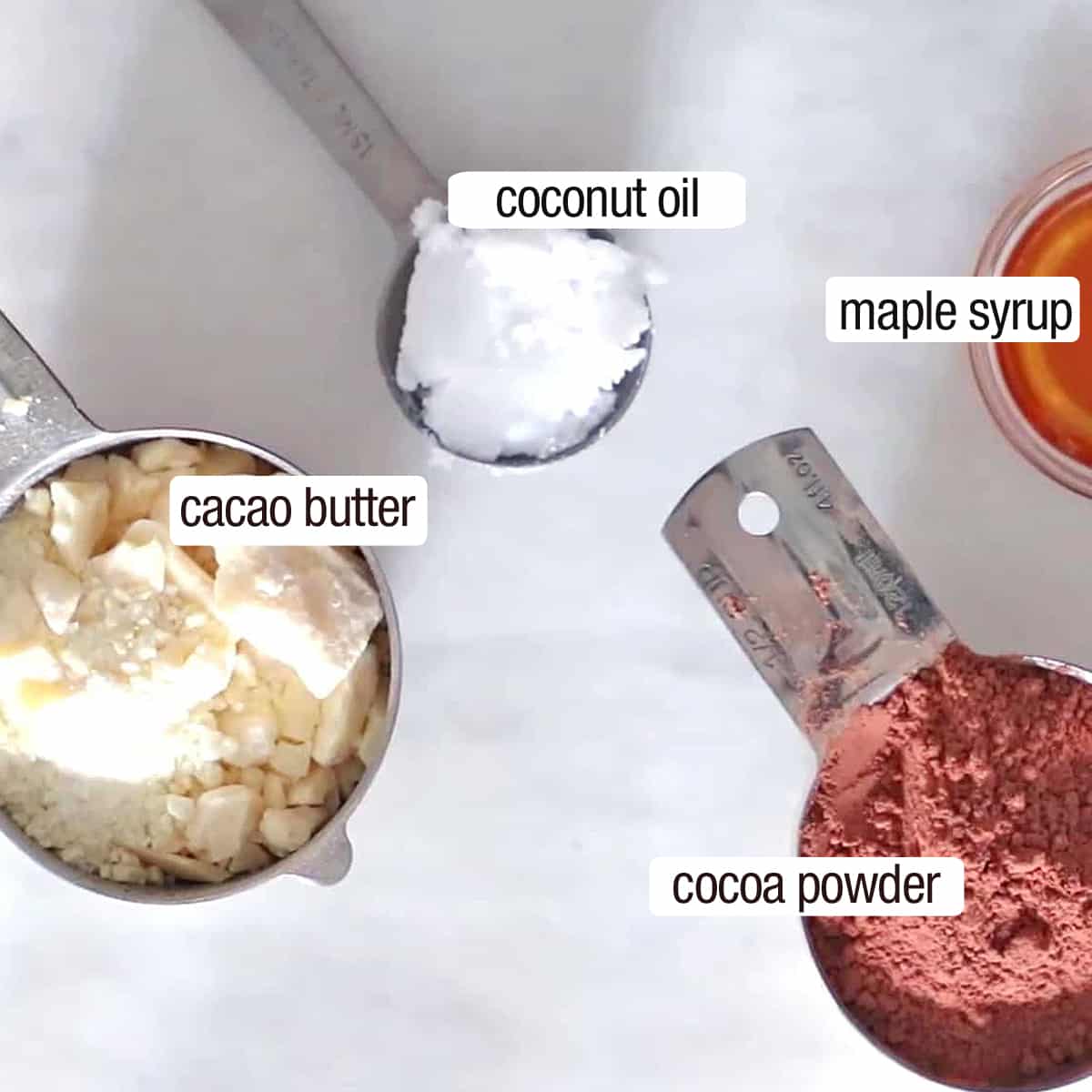ingredients for how to make chocolate