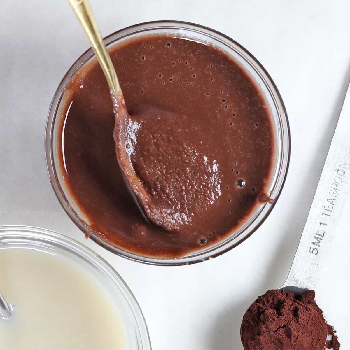 chocolate coconut butter in a cup