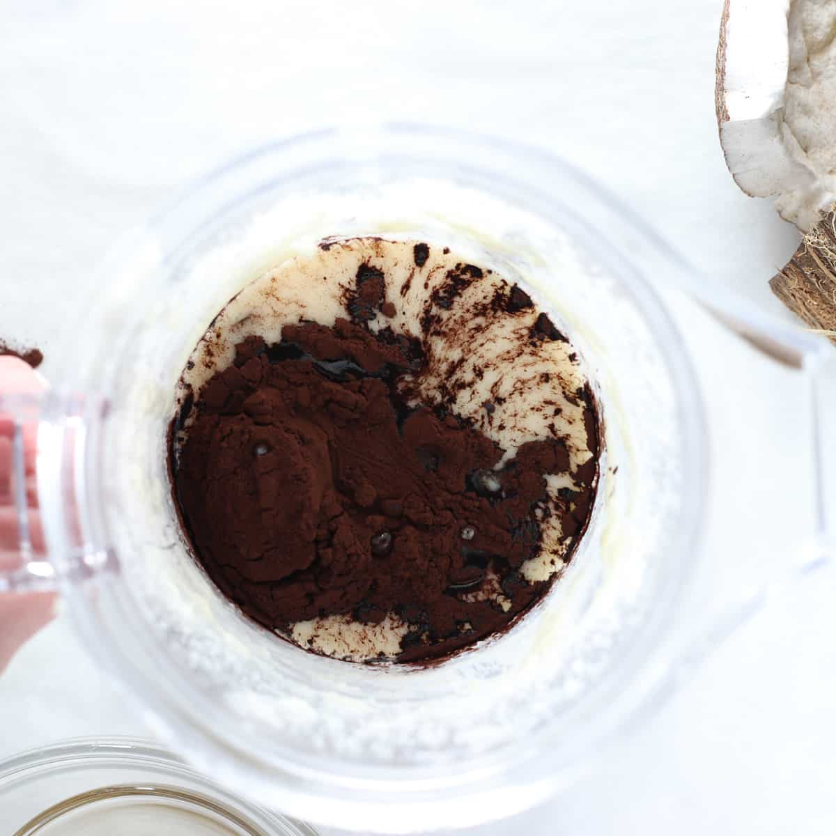cocoa added to coconut butter