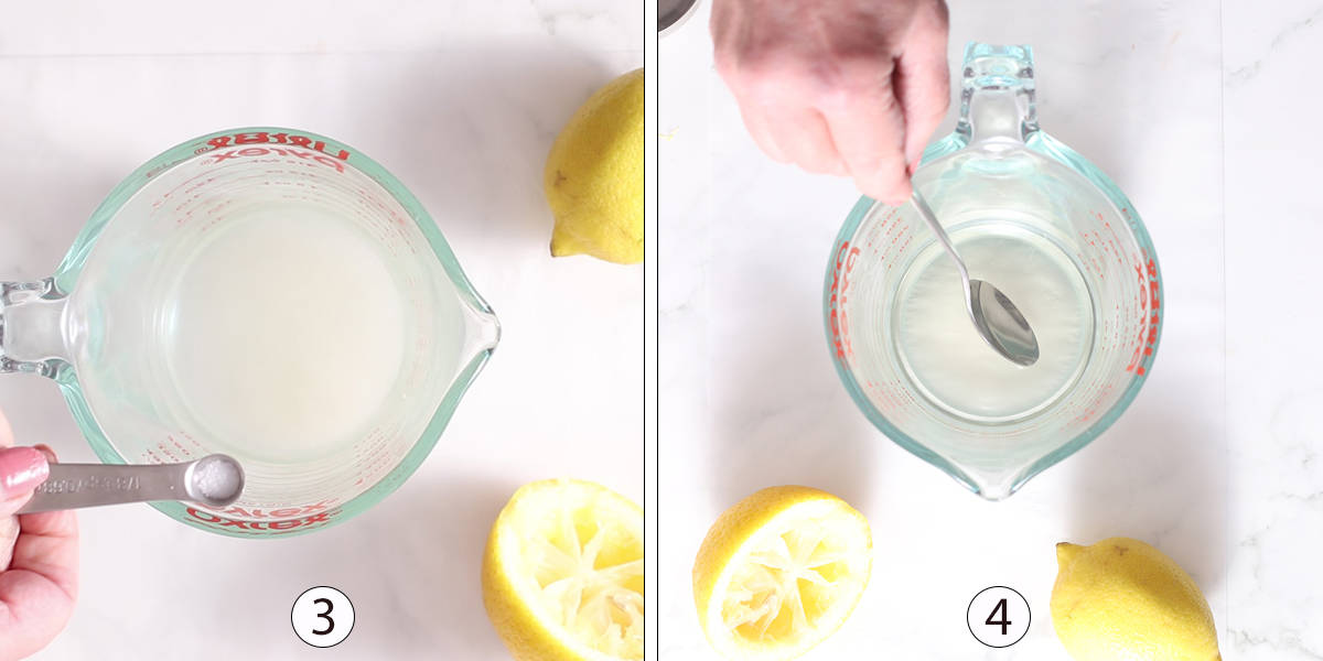 steps 3 and 4 of making single serving lemonade.