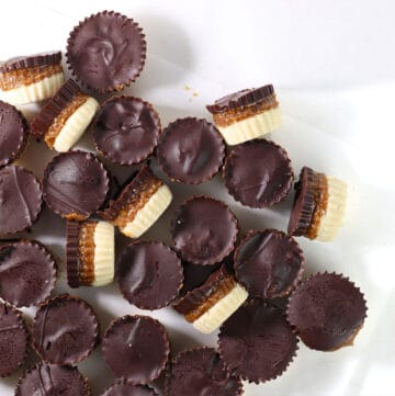 twix cups on white board.