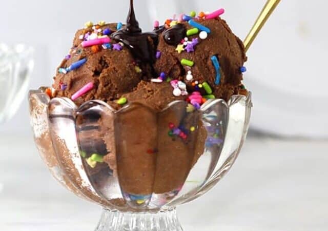 edible brownie batter in a bowl