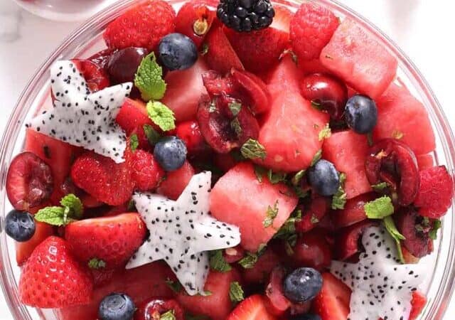 watermelon fruit salad with stars