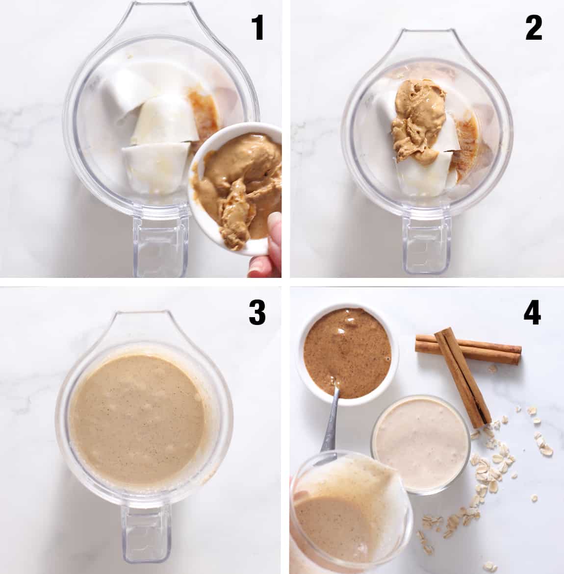 steps to make peanut butter oatmeal smoothie