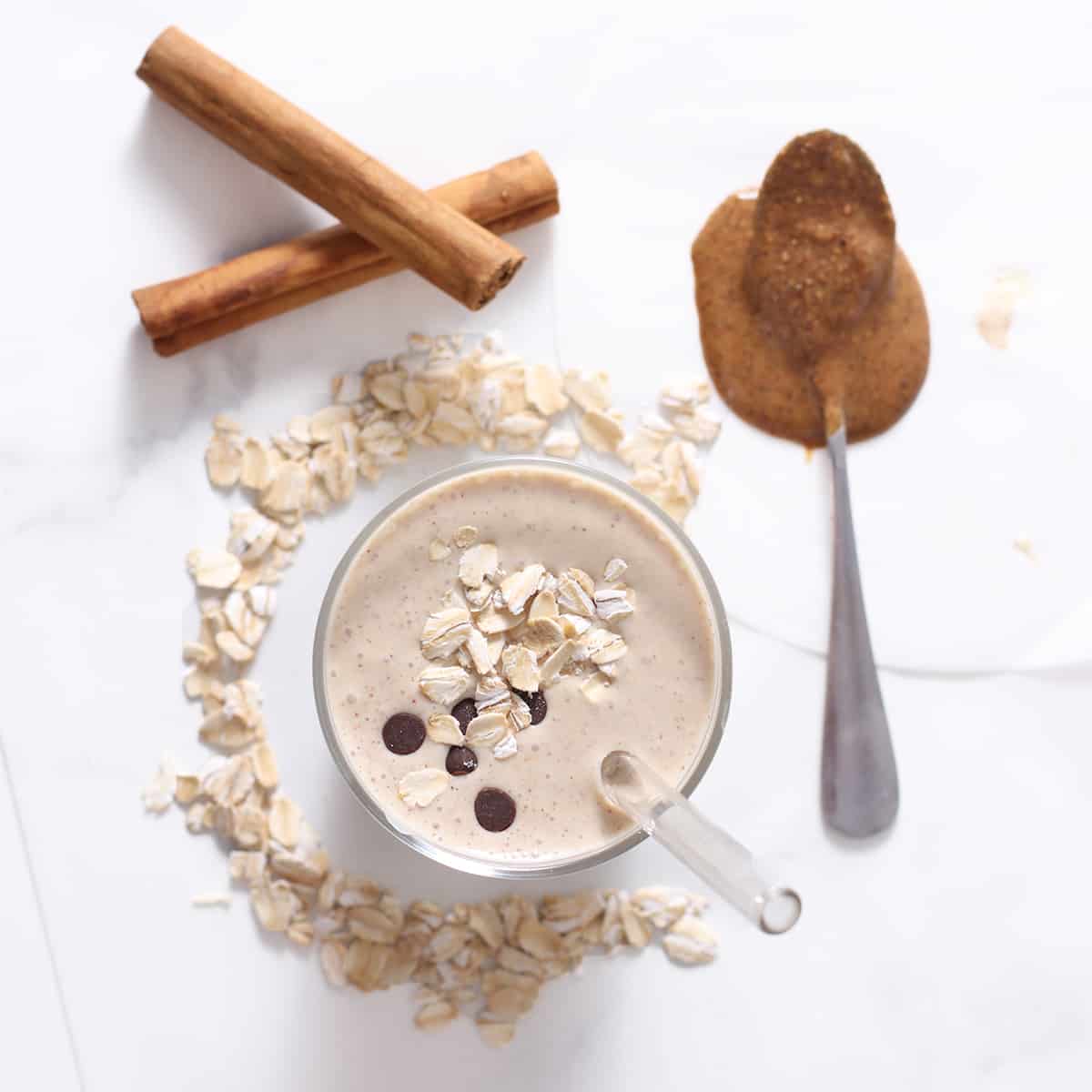 Healthy Peanut Butter Oatmeal Smoothie (without banana)