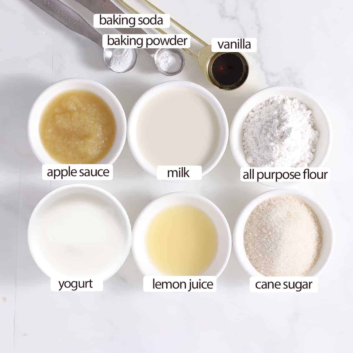 ingredients overhead in cups