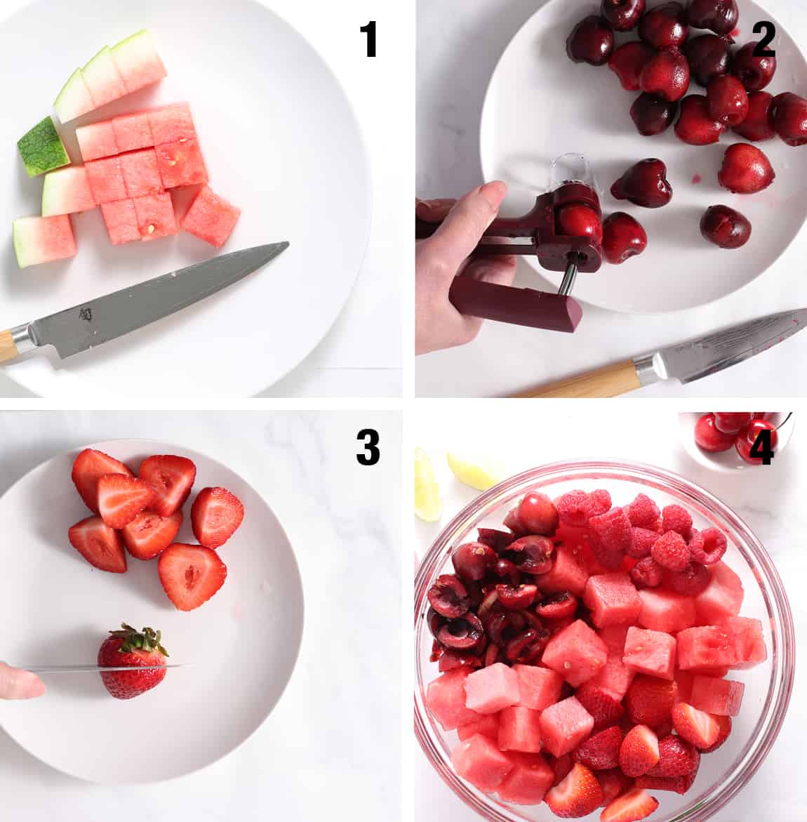 steps to chop fruit