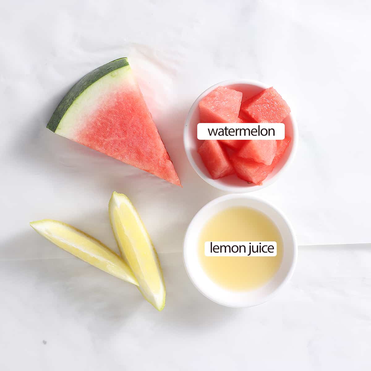 watermelon and lemon juice in cups