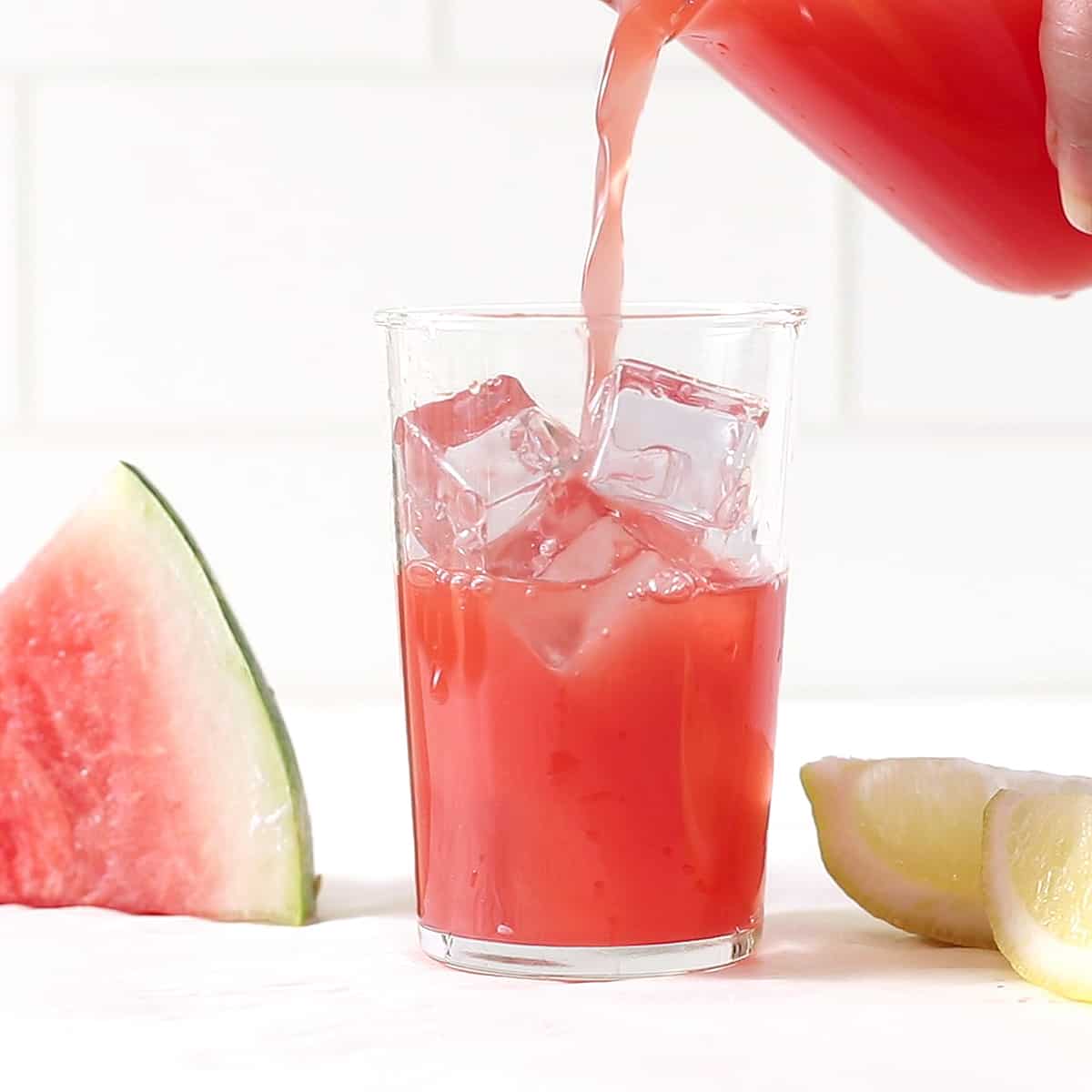 pouring watermelon juice