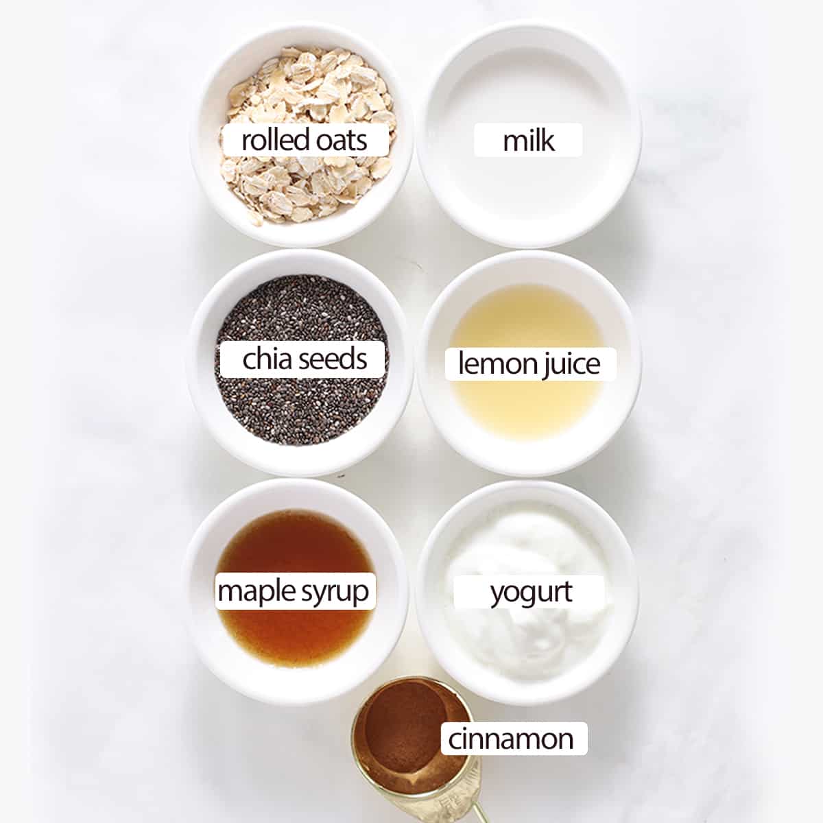 ingredients for cinnamon overnight oats.