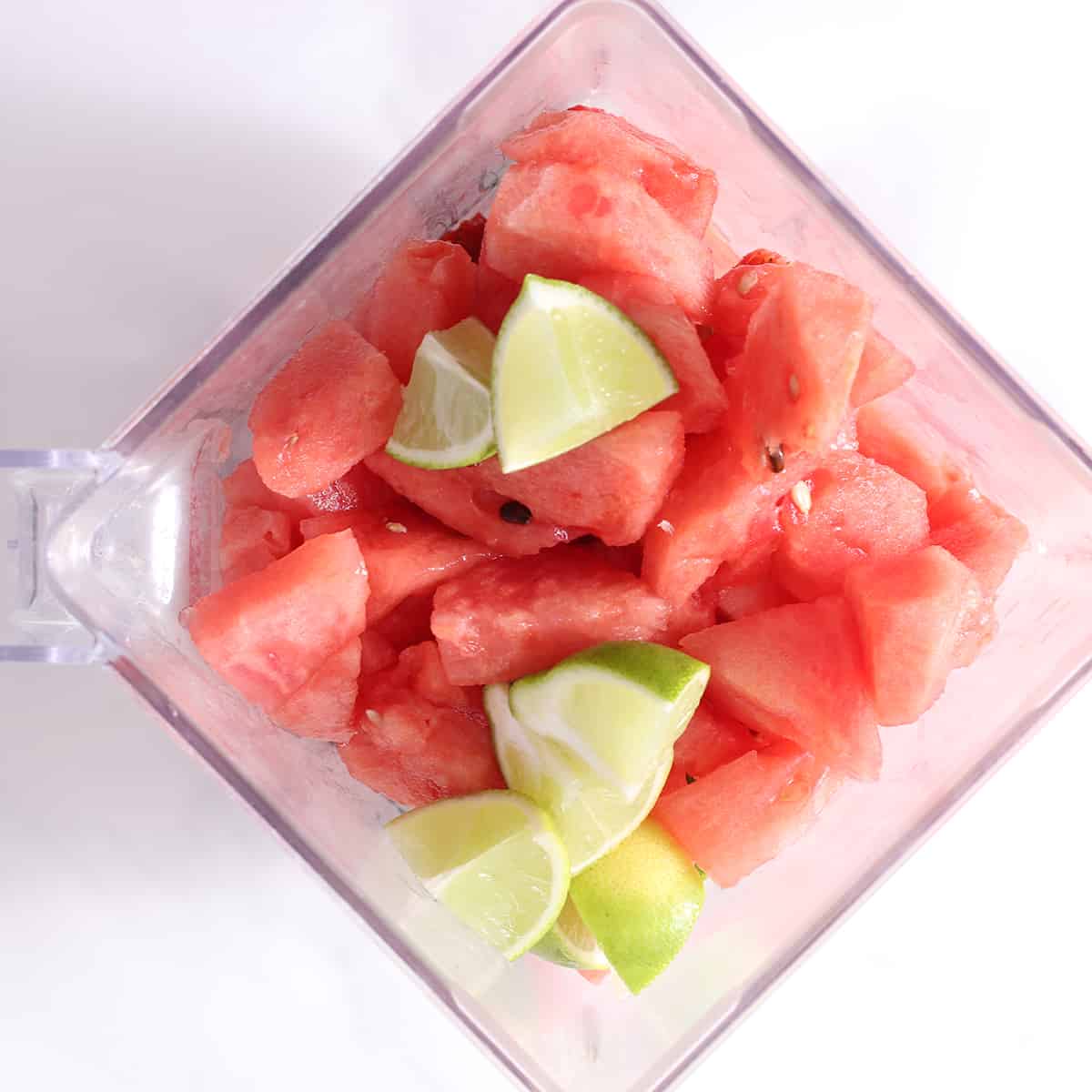 watermelon and fruit in blender