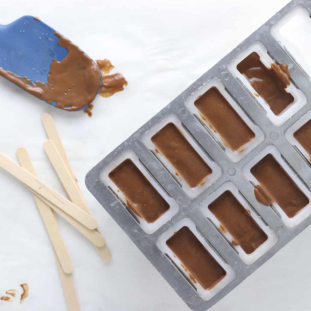 brownie popsicles in mold