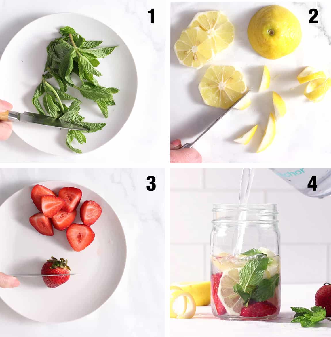 steps to make strawberry water.