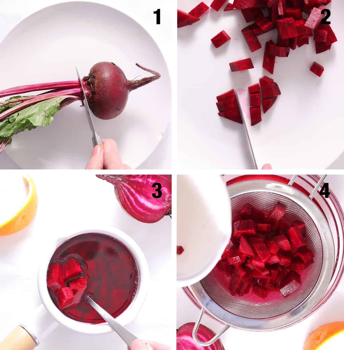 steps to prepare beets for beet juice.