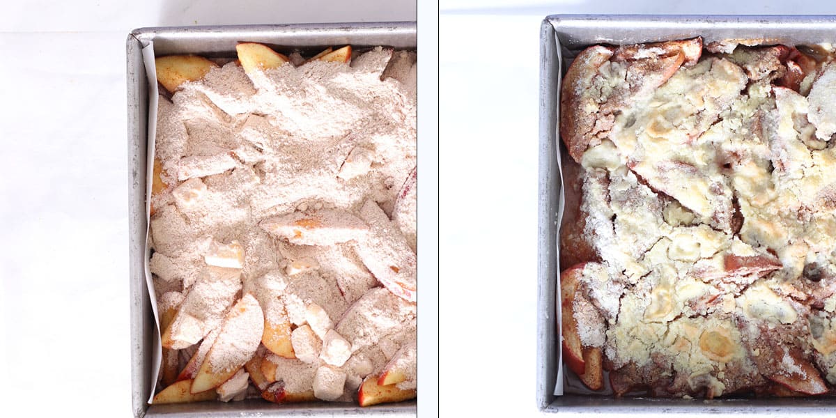 apple crisp without oats before and after.
