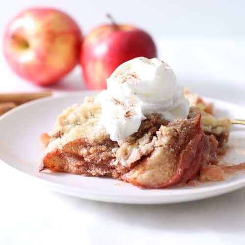 a slice of apple crisp without oats.