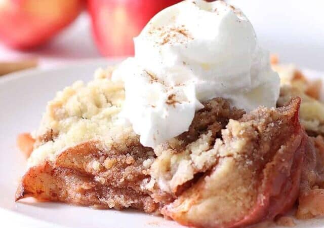 a slice of apple crisp without oats.