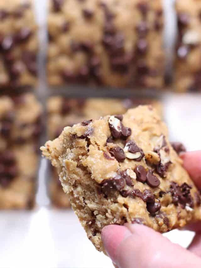 Chocolate Chip Oatmeal Bars (with peanut butter)