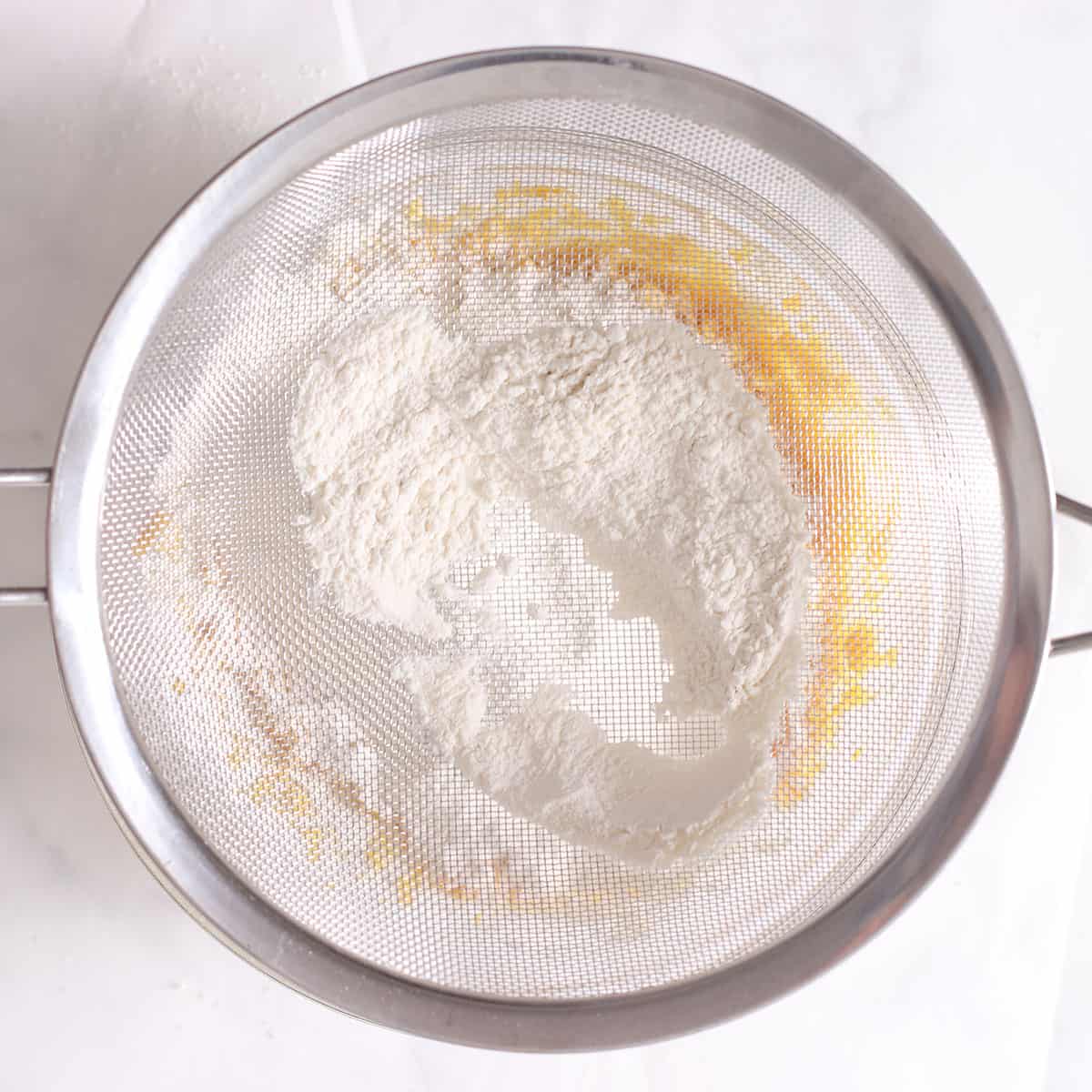 flour in batter for pumpkin sugar cookies.