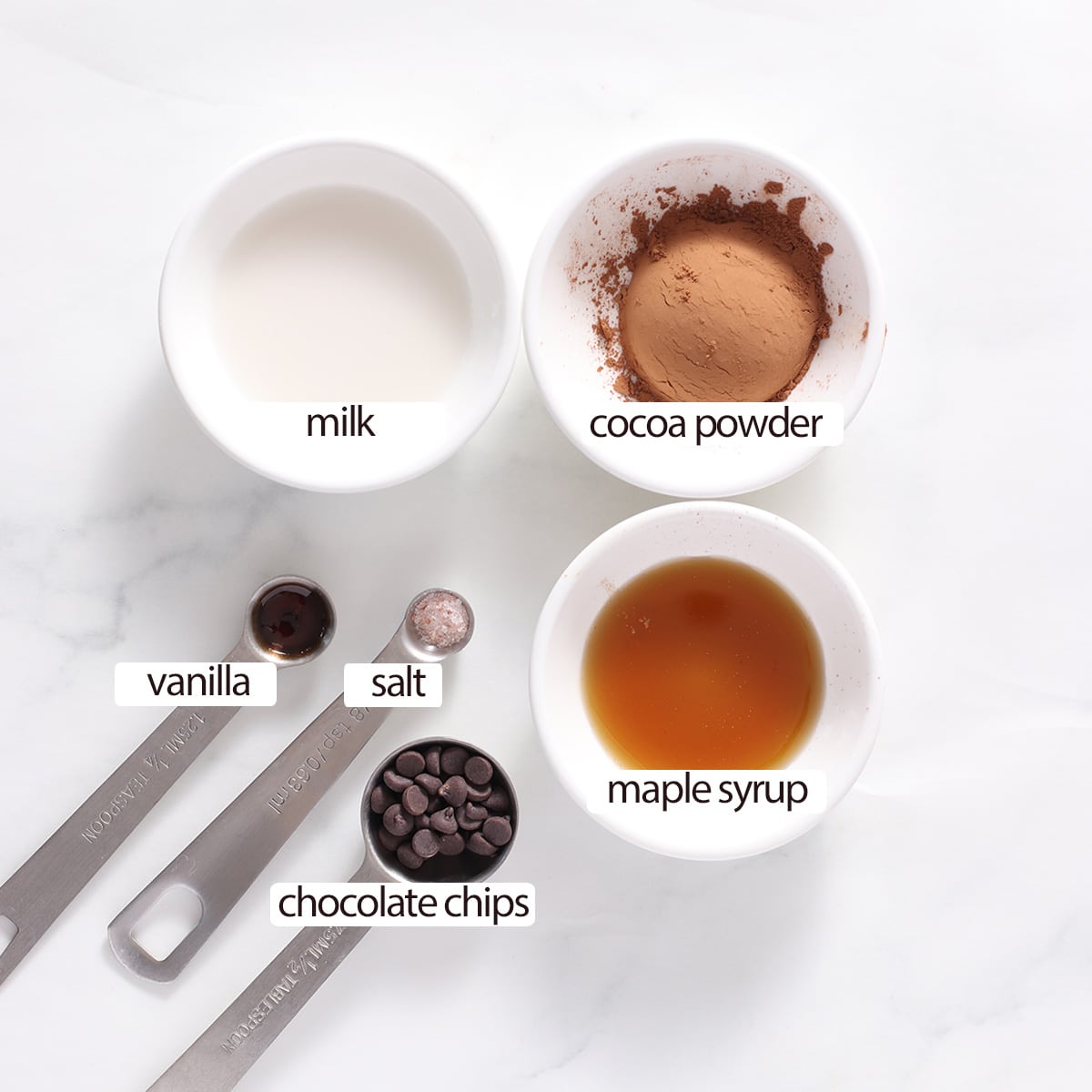 hot chocolate in ingredients.