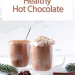 healthy hot chocolate in two mugs.