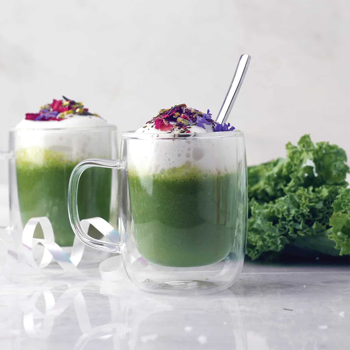 latte smoothie with kale.