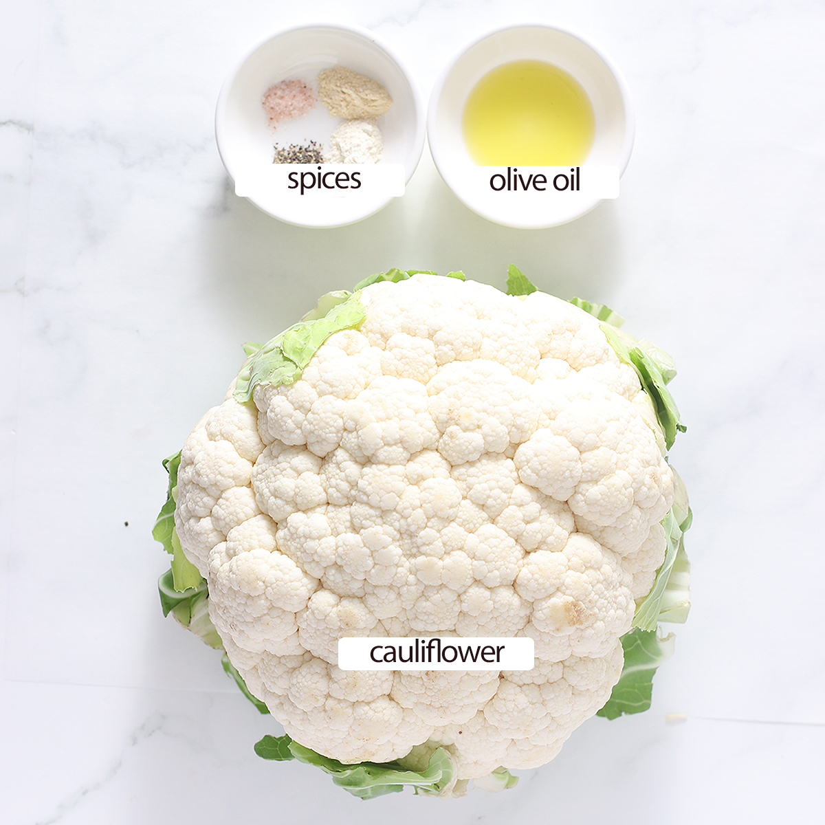 ingredients for cauliflower steaks.