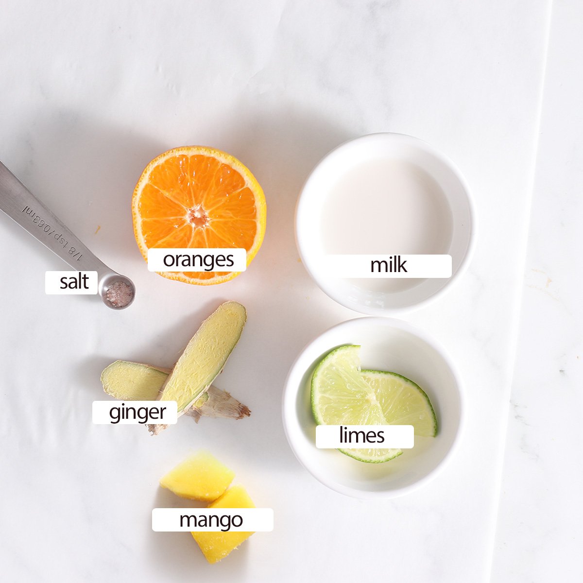 orange smoothie ingredients.