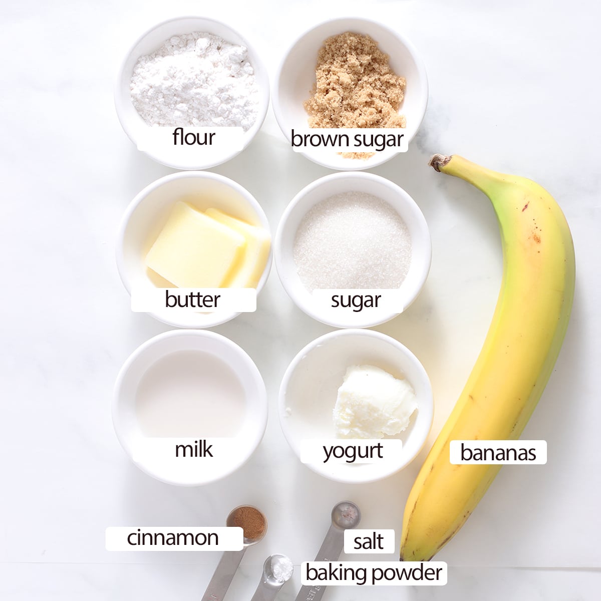 banana muffin ingredients.