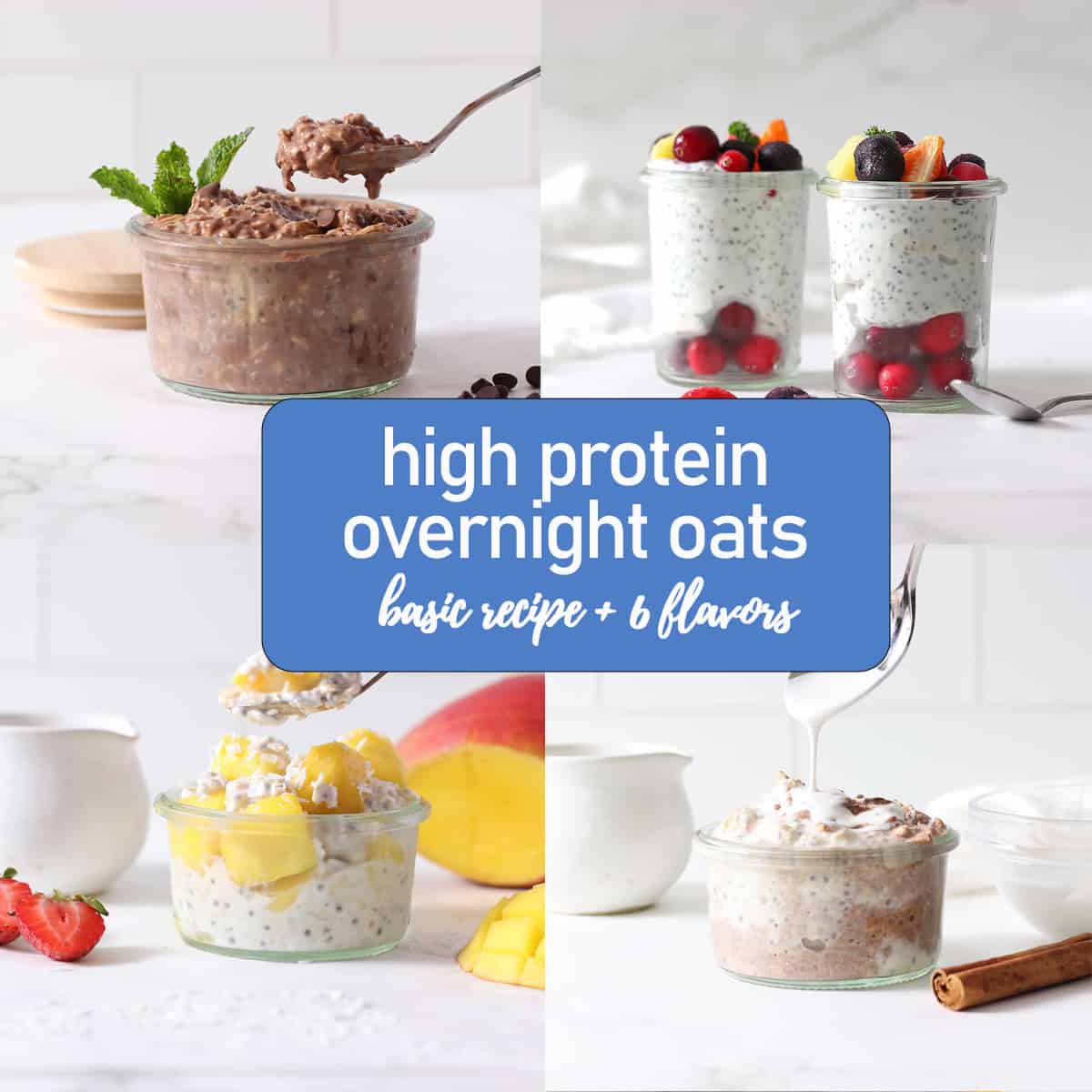 high protein overnight oats with panel.