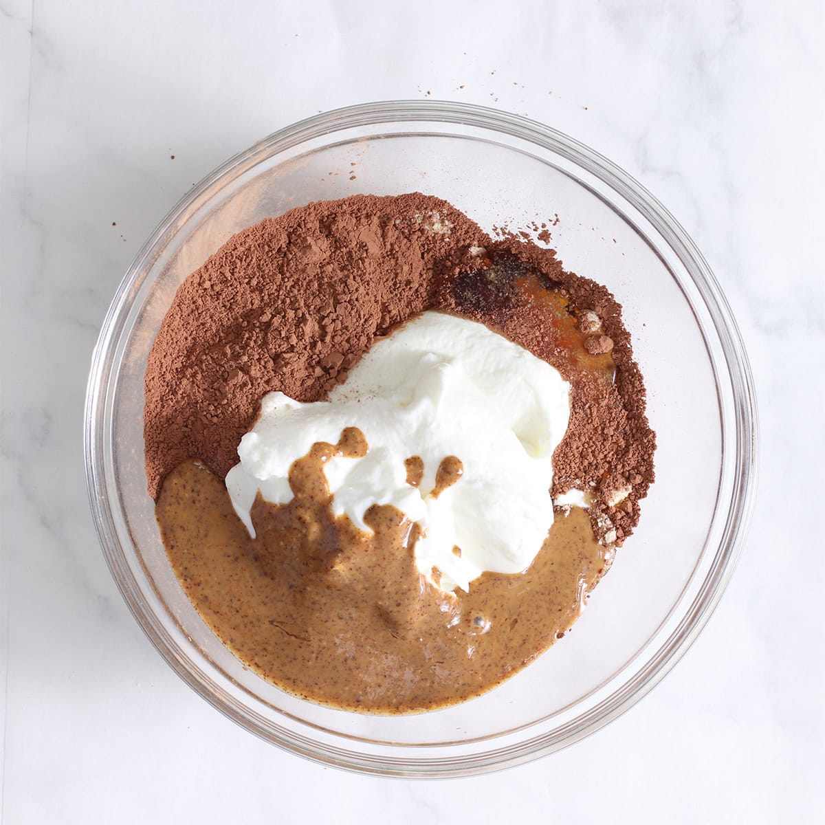 brownie batter ingredients in a bowl.