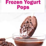 Dipping chocolate frozen yogurt pops.