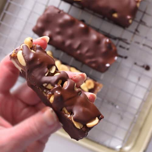 Peanut Butter Ice Cream Bars (Snickers) | Green Smoothie Gourmet