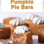 no bake pumpkin pie bars.